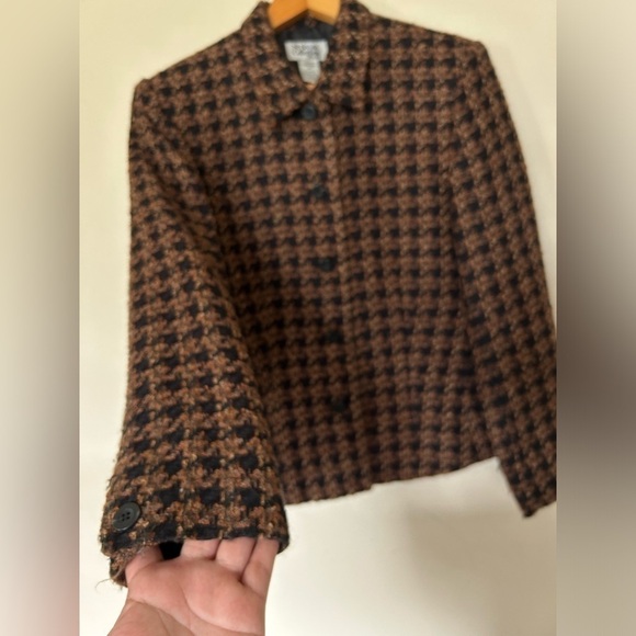 VTG Y2K style & Co Collection Tweed Brown Blazer Jacket 8P Neutral Office career - Picture 4 of 10